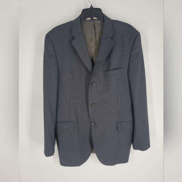 Burberry Pin Stripe Multi Pocket Jacket 44R - Picture 1 of 9